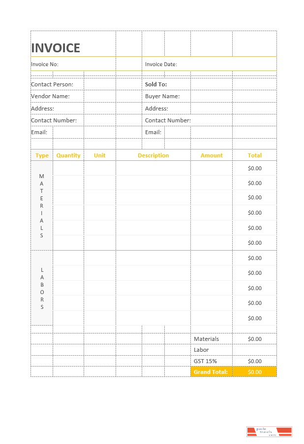 Painting Invoice Template PSD template